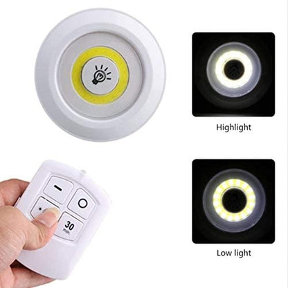 Led Puck Lights, Ultra Bright 150 Lumen COB LED Cabinet Lights with Remote Control for Closet, Wardrobe, Bathroom, Hallway(White Light) 3 pack