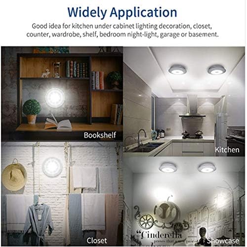 Led Puck Lights, Ultra Bright 150 Lumen COB LED Cabinet Lights with Remote Control for Closet, Wardrobe, Bathroom, Hallway(White Light) 3 pack