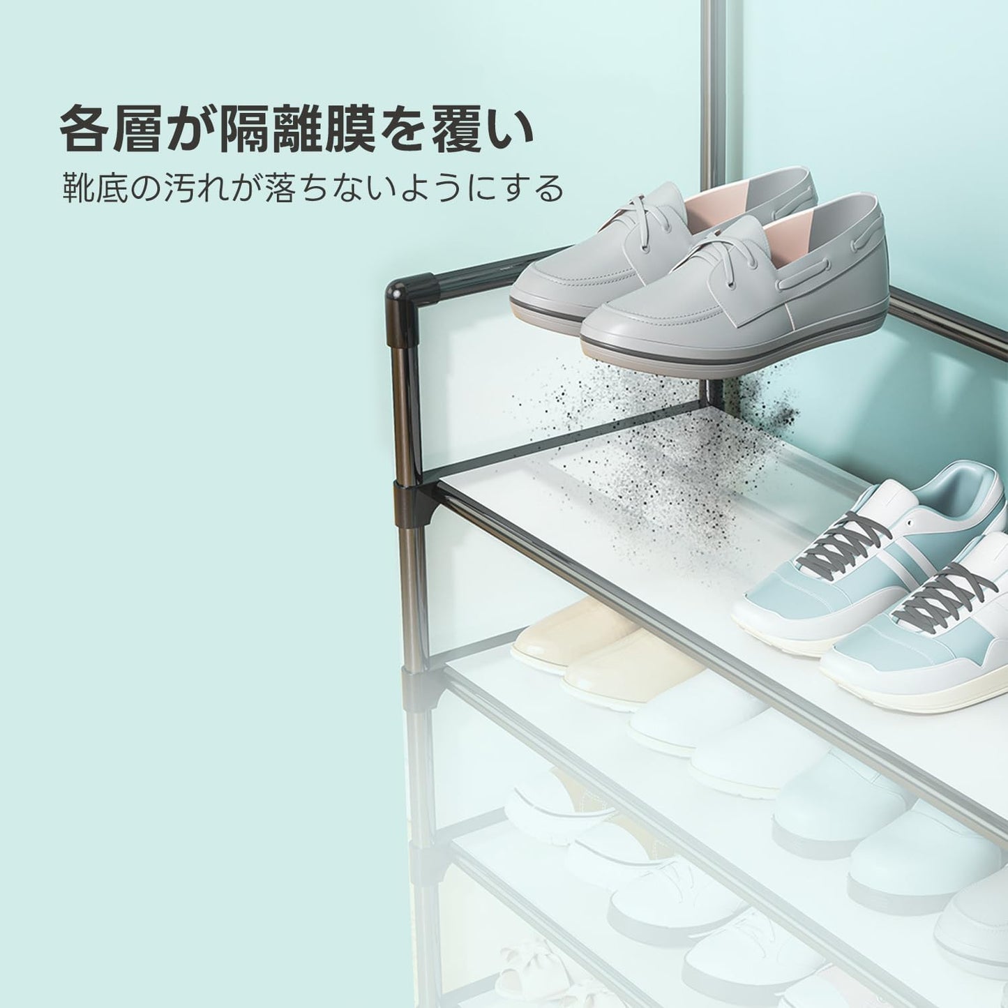 Slim Multi-functional Shoe Rack, Shoe Shelf, Shoe Storage Shelf, Multi-layer, Easy to Install (Black, 5-Tier, Width 57 cm)